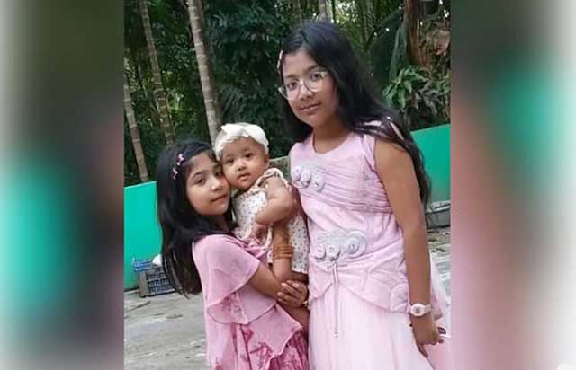  সৌদি আরবে সড়ক দুর্ঘটনায় নিহত শিশু মোহনা (১৩) ও দেড় বছরের শিশু সুবাহ ও আহত ফাইজা (১১) বামে। ছবি সংগৃহীত