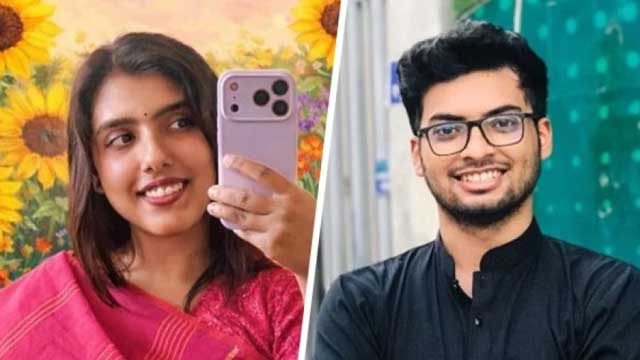 নাহিদা এস বৃষ্টি ও জামিল লিমন। ছবি: ইউনিভার্সিটি অব সাউথ ফ্লোরিডা