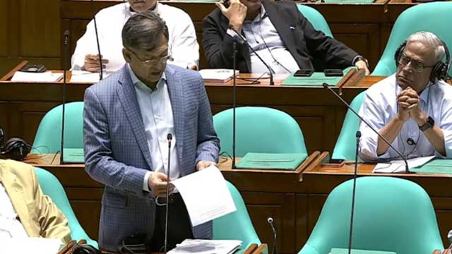 সংসদে স্বরাষ্ট্রমন্ত্রী সালাহউদ্দিন আহমদ। ছবি: ভিডিও থেকে নেওয়া