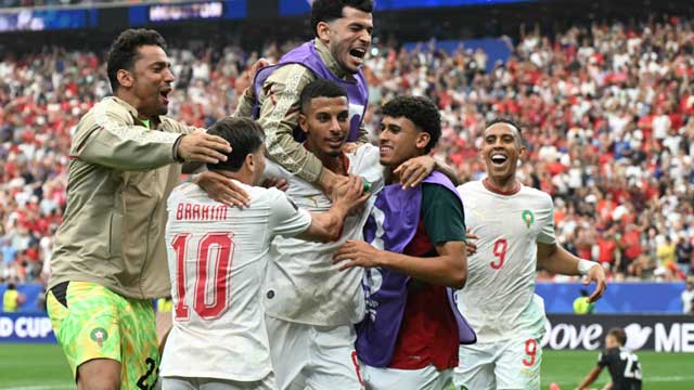 মরক্কোকে কোয়ার্টার ফাইনালে তোলার নায়ক মিডফিল্ডার ওনাহি। ছবি: এএফপি