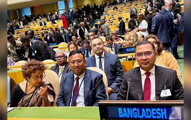 আজ মঙ্গলবার জাতিসংঘ সাধারণ পরিষদের ৮১তম অধিবেশনের উদ্বোধনী অনুষ্ঠানে যোগ দেন প্রধানমন্ত্রী তারেক রহমানছবি : পিএমও