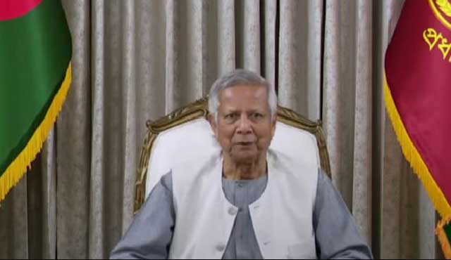 জাতির উদ্দেশে ভাষণ দেন প্রধান উপদেষ্টা অধ্যাপক মুহাম্মদ ইউনূস। ছবি: ভিডিও থেকে নেওয়া