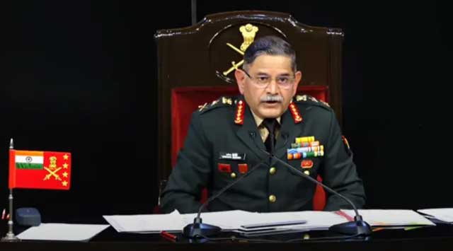দিল্লিতে ভারতীয় সেনার বার্ষিক সংবাদ সম্মেলনে সেনাপ্রধান জেনারেল উপেন্দ্র দ্বিবেদী। ছবি:আইএন