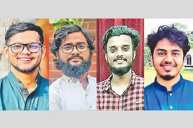আবু বাকের, জাহিদ আহসান, আবদুল কাদের ও তাহমিদ আল মুদ্দাসসির। ছবি: সংগৃহীত
