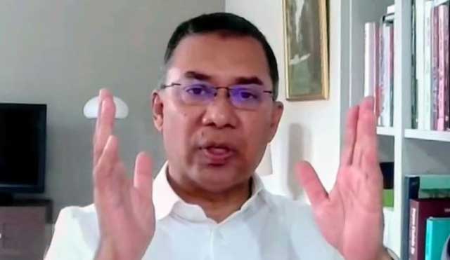 কিশোরগঞ্জ: জেলা বিএনপির ত্রি-বার্ষিক সম্মেলনে ভার্চ্যুয়ালি যুক্ত হয়ে বক্তব্য দেন দলের ভারপ্রাপ্ত চেয়ারম্যান তারেক রহমান। ছবি: ভিডিও থেকে নেওয়া